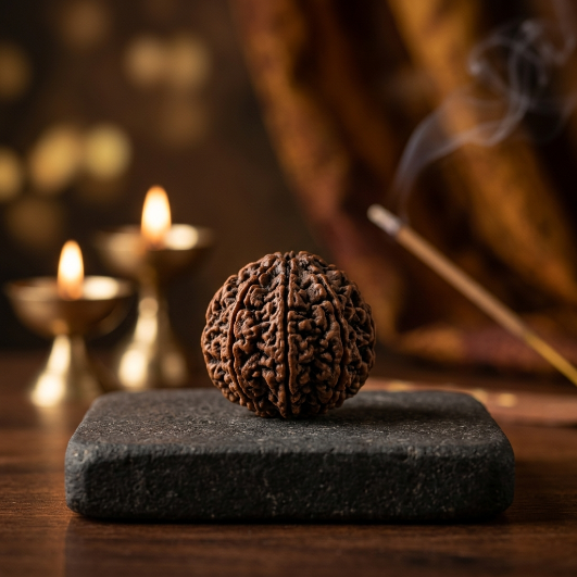 19 Mukhi Rudraksha – Vishnu–Lakshmi Blessings, Wealth & Clear Mind