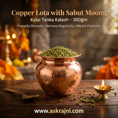 Copper Lota Filled With Sabut Moong – Kalai Tanka Kalash (350gm)