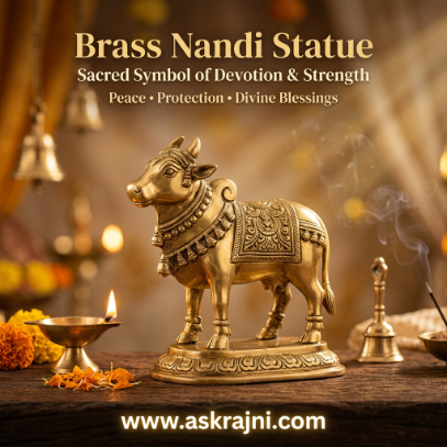 Brass Nandi Statue – Sacred Vastu & Spiritual Blessing Idol